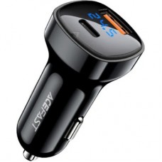 Зарядний пристрій Acefast 2xUSB 66 W (USB-C + USB-A) B4 with digital display (6974316280392) - Фото