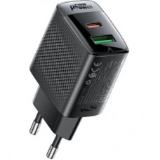 Зарядний пристрій Acefast 2xUSB 30 W (USB-C+USB-A) Gan A98 Black (6974316283263) - Фото