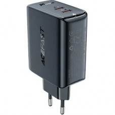 Зарядний пристрій Acefast 2xUSB 50 W (USB-C+USB-C) Gan A29 Fast Charger Black (6974316281443) - Фото