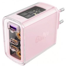 Зарядний пристрій Acefast 3xUSB 65 W (2xUSB-C+USB-A) Gan A45 Fast Charger Cherry blossom (6974316282082) - Фото