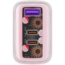 Зарядний пристрій Acefast 3xUSB 65 W (2xUSB-C+USB-A) Gan A45 Fast Charger Cherry blossom (6974316282082) - Фото