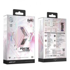 Зарядний пристрій Acefast 3xUSB 65 W (2xUSB-C+USB-A) Gan A45 Fast Charger Cherry blossom (6974316282082) - Фото