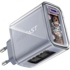 Зарядний пристрій Acefast 3xUSB 65 W (2xUSB-C+USB-A) Gan A45 Fast Charger Mica gray (6974316282105) - Фото
