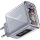 Зарядний пристрій Acefast 3xUSB 65 W (2xUSB-C+USB-A) Gan A45 Fast Charger Mica gray (6974316282105)