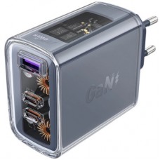 Зарядний пристрій Acefast 3xUSB 65 W (2xUSB-C+USB-A) Gan A45 Fast Charger Mountain mist (6974316282099) - Фото