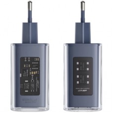Зарядний пристрій Acefast 3xUSB 65 W (2xUSB-C+USB-A) Gan A45 Fast Charger Mountain mist (6974316282099) - Фото