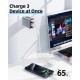 Зарядний пристрій Acefast 3xUSB 65 W (2xUSB-C+USB-A) Gan A45 Fast Charger Mountain mist (6974316282099)