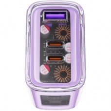 Зарядний пристрій Acefast 3xUSB 65 W (2xUSB-C+USB-A) Gan A45 Fast Charger Purple alfalfa (6974316282075) - Фото