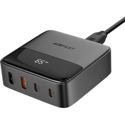 Зарядний пристрій Acefast 4xUSB 65 W (2xUSB-C + 2xUSB-A) Gan Z6 Fast Charger (6974316283324)