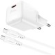 Зарядний пристрій Acefast USB-C 20 W Gan A73 mini + USB-C cable Fast Charger White (6974316282655)