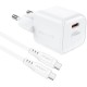 Зарядний пристрій Acefast USB-C 20 W Gan A73 mini + USB-C cable Fast Charger White (6974316282655)