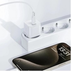 Зарядний пристрій Acefast USB-C 20 W Gan A73 mini + USB-C cable Fast Charger White (6974316282655) - Фото