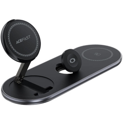 Зарядний пристрій Acefast Wireless QI 3in1 15 W E19 Qi2 (6974316283096)