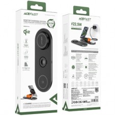 Зарядний пристрій Acefast Wireless QI 3in1 15 W E19 Qi2 (6974316283096) - Фото