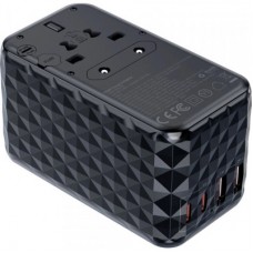 Зарядний пристрій Choetech 4xUSB 100 W PD (2xUSB-C+2xUSB-A) charger diamond model black (PD6028-BK) - Фото