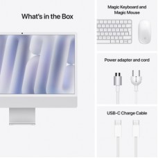 Компьютер Apple 24" iMac Retina 4.5K / Apple M4 (8-c/CPU, 8-c/GPU), 16, 256, Silver (MWUC3UA/A) - Фото