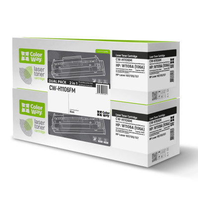 Картридж ColorWay HP W1106A M107/135/137 Black DUAL PACK (CW-H1106FM)