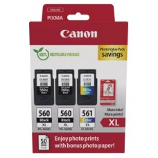 Картридж Canon PG-560/CL-561 XL 2xBK+Color, + Photo Paper, Value Pack (3712C012) Картридж Canon PG-560/CL-561 XL 2xBK+Color, + Photo Paper, Value Pack (3712C012)