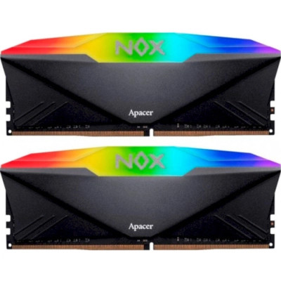 Модуль пам'яті для комп'ютера DDR4 16 GB (2x8GB) 3200 MHz NOX RGB Black Apacer (AH4U16G32C28YNBAA-2)