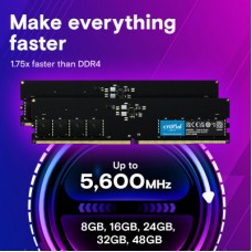 Модуль пам'яті для комп'ютера DDR5 64GB 5600 MHz Micron (CT64G56C46U5) Модуль пам'яті для комп'ютера DDR5 64GB 5600 MHz Micron (CT64G56C46U5) - Фото