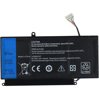 Акумулятор для ноутбука Dell Vostro 5470 VH748, 51Wh (4600 mAh), 3cell, 11.1 V, Li-ion AlSoft (A47934)