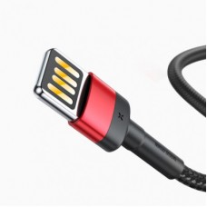 Дата кабель USB 2.0 AM to Lightning 1.0m Cafule Special Edition 2.4A Black-Red Baseus (CALKLF-G91) - Фото