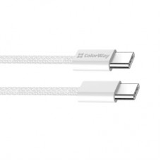 Дата кабель USB-C to USB-C 2.0m (braided cotton) (PD Fast Charging 60W) 3.0А grey ColorWay (CW-CBPDCC068-GR) - Фото