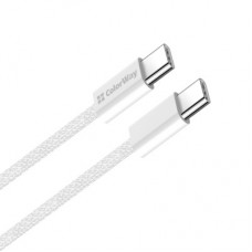 Дата кабель USB-C to USB-C 2.0m (braided cotton) (PD Fast Charging 60W) 3.0А grey ColorWay (CW-CBPDCC068-GR) - Фото
