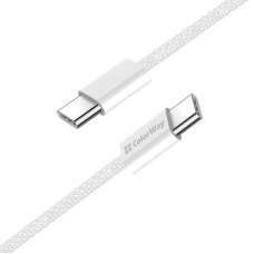 Дата кабель USB-C to USB-C 2.0m (braided cotton) (PD Fast Charging 60W) 3.0А grey ColorWay (CW-CBPDCC068-GR) - Фото