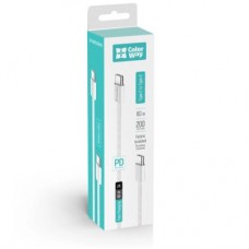 Дата кабель USB-C to USB-C 2.0m (braided cotton) (PD Fast Charging 60W) 3.0А grey ColorWay (CW-CBPDCC068-GR) - Фото