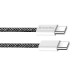 Дата кабель USB-C to USB-C 2.0m (braided cotton) (PD Fast Charging 60W) 3.0А black ColorWay (CW-CBPDCC068-BK)