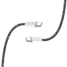Дата кабель USB-C to USB-C 2.0m (braided cotton) (PD Fast Charging 60W) 3.0А black ColorWay (CW-CBPDCC068-BK) - Фото