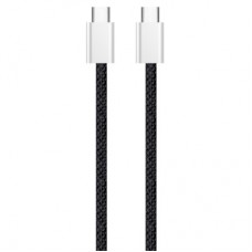 Дата кабель USB-C to USB-C 2.0m (braided cotton) (PD Fast Charging 60W) 3.0А black ColorWay (CW-CBPDCC068-BK) - Фото