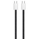 Дата кабель USB-C to USB-C 2.0m (braided cotton) (PD Fast Charging 60W) 3.0А black ColorWay (CW-CBPDCC068-BK)