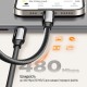 Дата кабель USB-C to USB-C 1.0m (PVC+Aluminum Alloy) (PD Fast Charging 240W) 5А black ColorWay