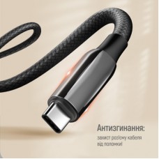 Дата кабель USB-C to USB-C 2.0m (PVC+Aluminum Alloy) (PD Fast Charging 240W) 5А black ColorWay - Фото