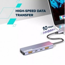 Концентратор Canyon hub DS-18 5in1 USB-C Grey (CNS-TDS18) - Фото