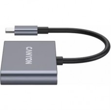 Концентратор Canyon hub DS-3 3in1 USB-C Dark Grey (CNS-TDS3) - Фото