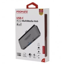 Концентратор Promate USB Hub 4 ports padhub-pro.grey (padhub-pro.grey) - Фото