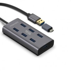 Концентратор Promate USB Hub 7 ports ezhub-7.grey (ezhub-7.grey) - Фото