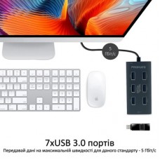 Концентратор Promate USB Hub 7 ports ezhub-7.grey (ezhub-7.grey) - Фото