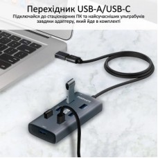 Концентратор Promate USB Hub 7 ports ezhub-7.grey (ezhub-7.grey) - Фото