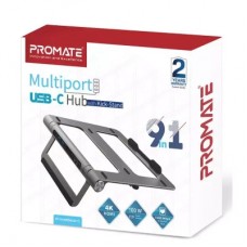 Концентратор Promate USB Hub 9 ports primebase-c.grey (primebase-c.grey) - Фото