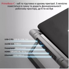 Концентратор Promate USB Hub 9 ports primebase-c.grey (primebase-c.grey) - Фото