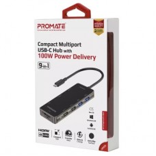 Концентратор Promate USB Hub 9 ports primehub-go.grey (primehub-go.grey) - Фото