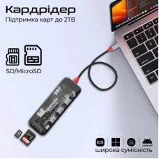 Концентратор Promate USB Hub 9 ports transhub-go (transhub-go) - Фото