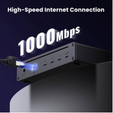 Концентратор Ugreen Thunderbolt 4 to 3xTh.4/3xUSBA 3.2/RJ45 Gigabit/140W ARevodok Max 8-in-1 U708 (25053EU) - Фото
