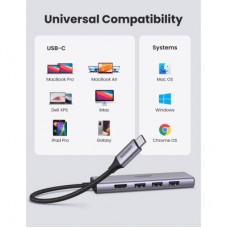 Концентратор Ugreen USB3.1 Type-C to HDMI 4K60Hz/USB 3.0х2/SD/TF/PD 100W 5-in-1 CM511 (60383) - Фото
