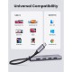 Концентратор Ugreen USB3.1 Type-C to HDMI 4K60Hz/USB 3.0х2/SD/TF/PD 100W 5-in-1 CM511 (60383)
