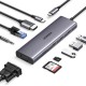 Концентратор Ugreen USB3.1 Type-C to HDMI/VGA/USB 3.0х3/RJ45/SD/TF/PD/35 мм TRRS 100W 10-in-1 (15601)